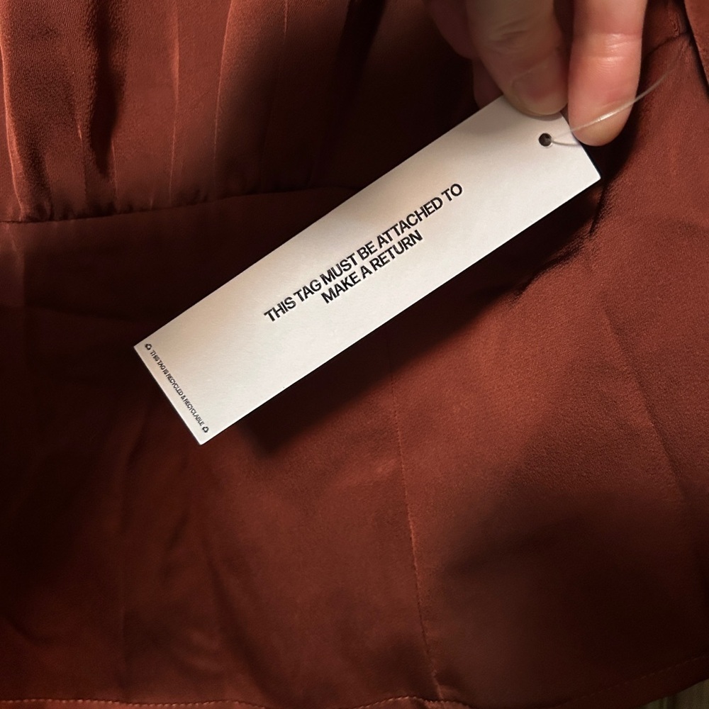 Princess Polly Copper Satin Top - Picture 3 of 7
